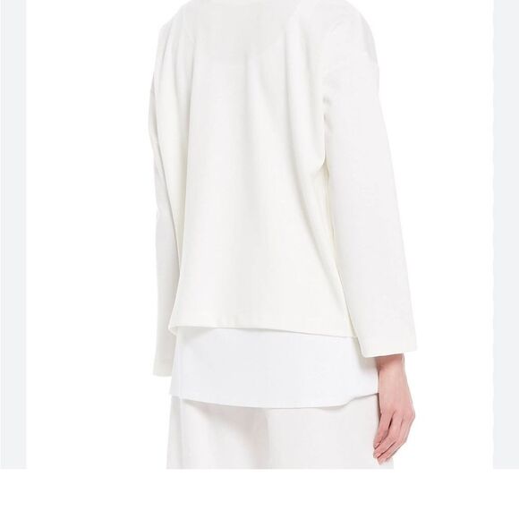 Eileen Fisher Flex Tencel Ponte Round Neck Jacket in Ivory Size XS - Picture 4 of 11